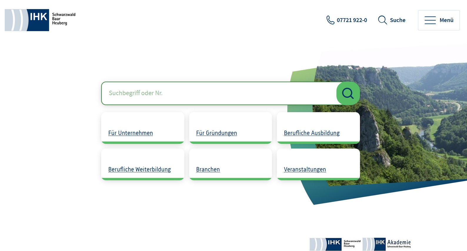 Screenshot IHK Schwarzwald-Baar-Heuberg